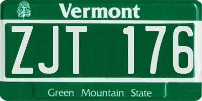 VT license plate ZJT176