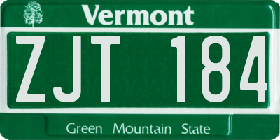 VT license plate ZJT184
