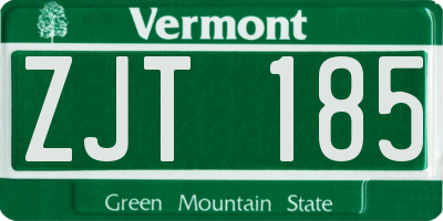 VT license plate ZJT185