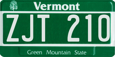 VT license plate ZJT210