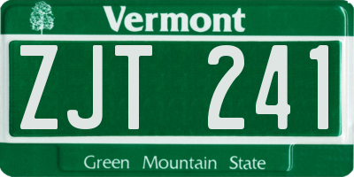 VT license plate ZJT241