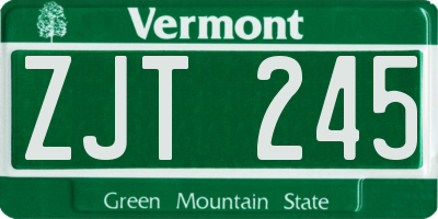 VT license plate ZJT245