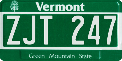 VT license plate ZJT247