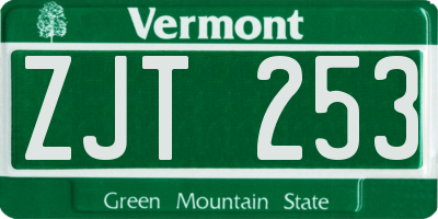 VT license plate ZJT253