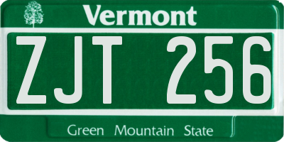 VT license plate ZJT256