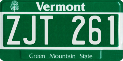 VT license plate ZJT261