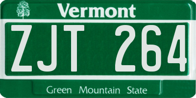 VT license plate ZJT264