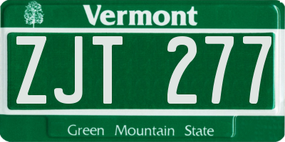 VT license plate ZJT277