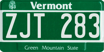 VT license plate ZJT283