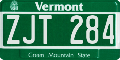 VT license plate ZJT284