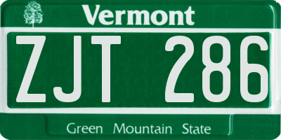 VT license plate ZJT286