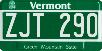 VT license plate ZJT290