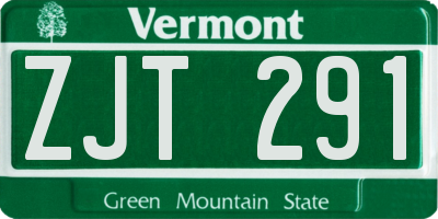 VT license plate ZJT291