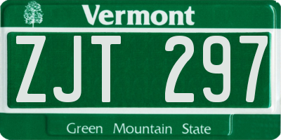 VT license plate ZJT297