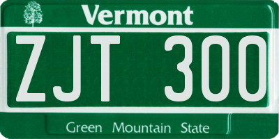 VT license plate ZJT300