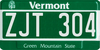 VT license plate ZJT304