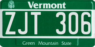 VT license plate ZJT306