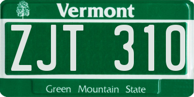 VT license plate ZJT310