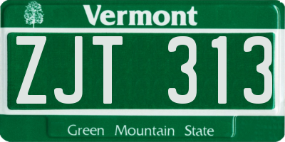 VT license plate ZJT313