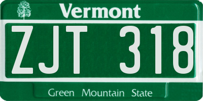 VT license plate ZJT318