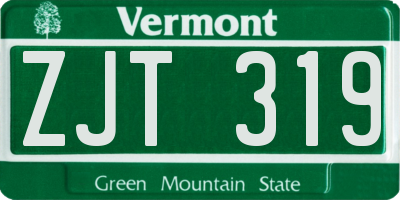 VT license plate ZJT319