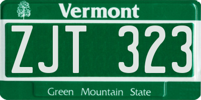 VT license plate ZJT323