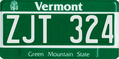 VT license plate ZJT324