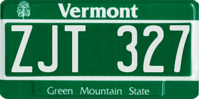 VT license plate ZJT327