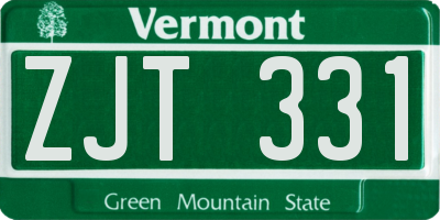 VT license plate ZJT331