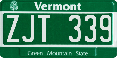VT license plate ZJT339