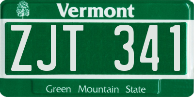 VT license plate ZJT341