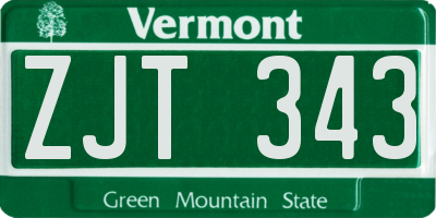VT license plate ZJT343