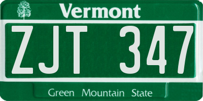 VT license plate ZJT347