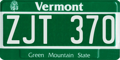 VT license plate ZJT370