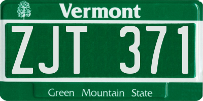 VT license plate ZJT371