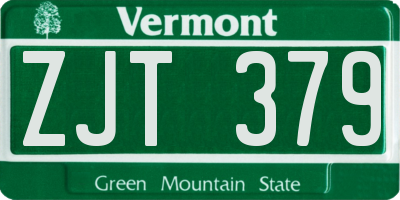VT license plate ZJT379