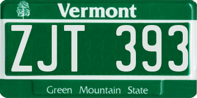 VT license plate ZJT393