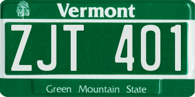 VT license plate ZJT401