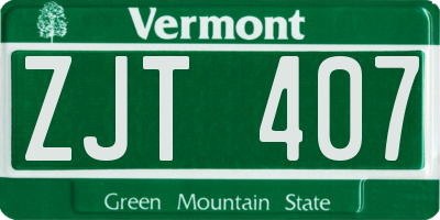 VT license plate ZJT407