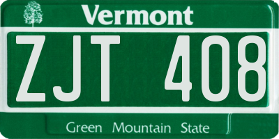 VT license plate ZJT408
