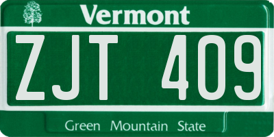 VT license plate ZJT409