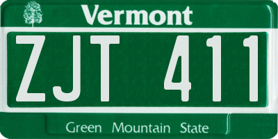 VT license plate ZJT411