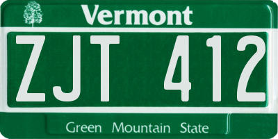 VT license plate ZJT412