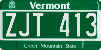 VT license plate ZJT413