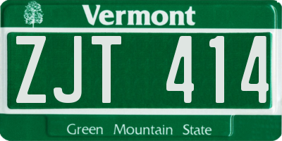 VT license plate ZJT414