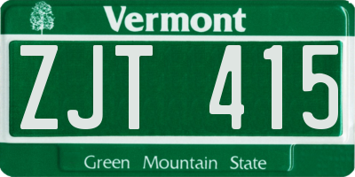 VT license plate ZJT415