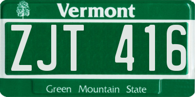 VT license plate ZJT416