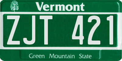 VT license plate ZJT421