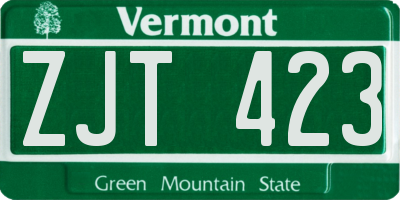 VT license plate ZJT423