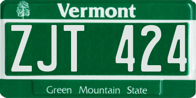 VT license plate ZJT424